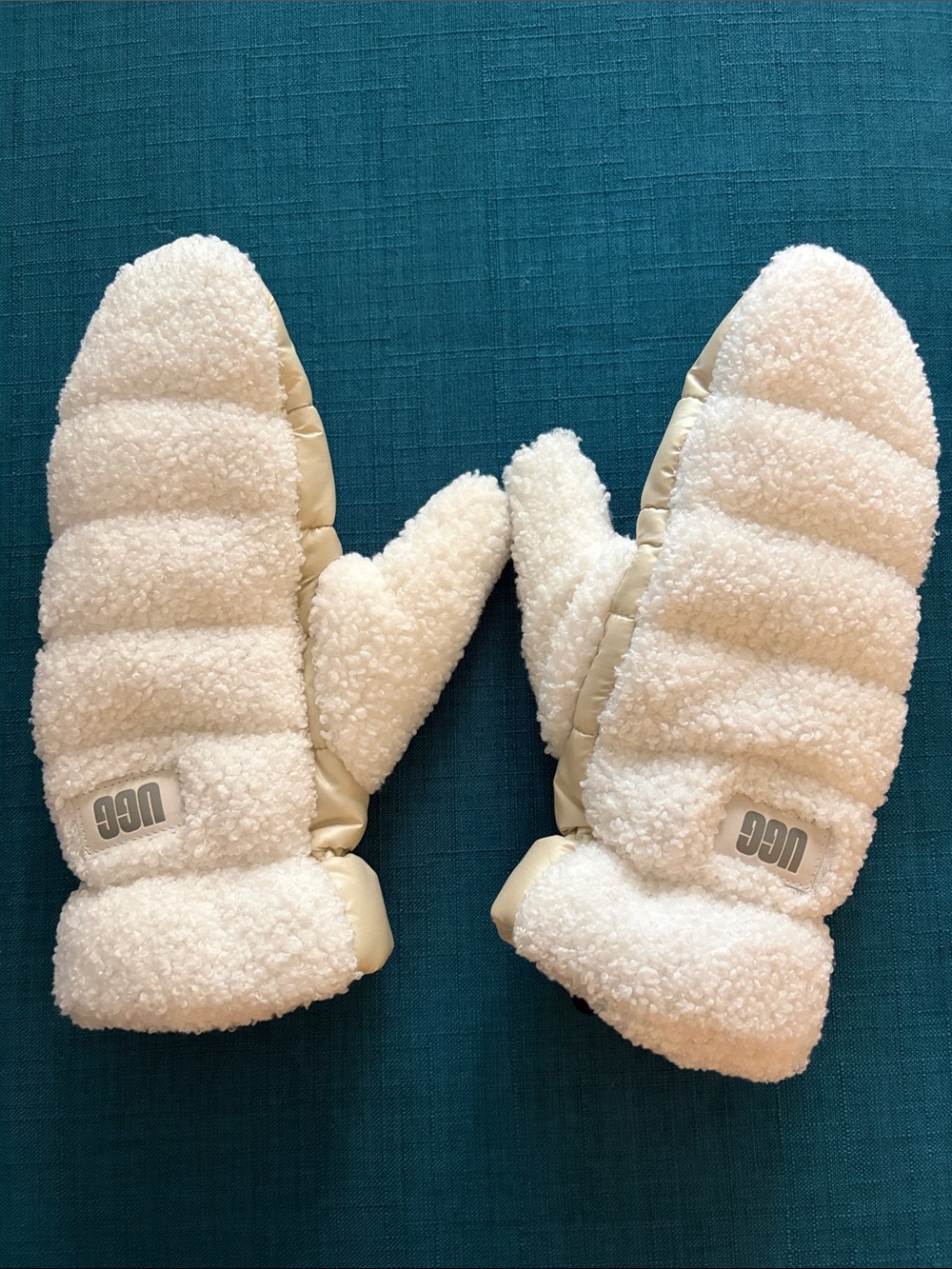 UGG Cream Quilted Sherpa Mittens